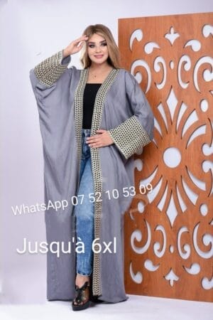 kimono coton - kimono coton gris - kimono boutique malabiss dorient
